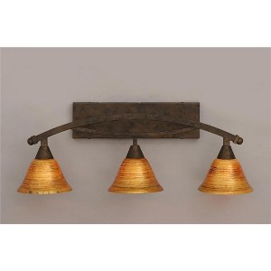 Toltec Lighting Bow 3 - Light Vanity in  Bronze with 7" Firré Saturn Shade - 1 of 1