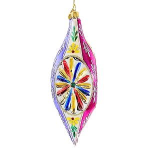Huras Family 6.75 In Merry & Bright Oxford Drop Christmas Tree Ornament , Vintage Style Hand Painted (1PC) - 1 of 3
