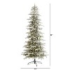 7.5ft. Slim Flocked Spruce Artificial Christmas Tree with 450 Warm White LED Lights & 909 Branches – Snowy Holiday X-Mas Glow - 2 of 4