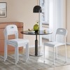 Plastic Stackable Dining Chairs with Metal Legs for Conference Room Office Dining Table, Easy Assembly, Stain-Resistant, Indoor & Outdoor Use - 2 of 4