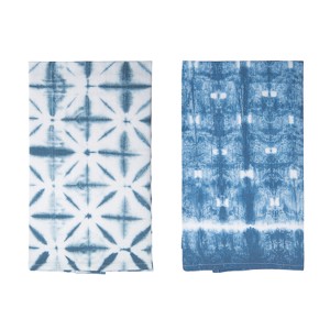Transpac Fabric Shibori Tea Towels Set of 2 Spring Home Decorations - 1 of 1