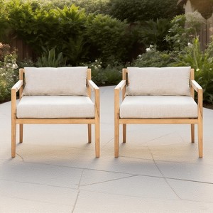 Christopher Knight Home Marja Boho Outdoor Acacia Wood Woven Rope Chair with Cushion - 1 of 4