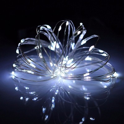 Perfect Holiday 100 LED Silver Copper Fairy Light Plug in OEM - White