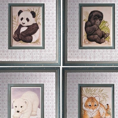 Set of 6 Baby Animals Framed Wall Art 16x18"