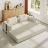 Ridstar Corduroy Folding Convertible Sofa Bed with Cylindrical Pillow & Fixed-Shape Frame for Living Room & Bedroom-Beige - 2 of 4