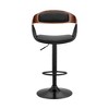Benson Adjustable Counter Height Barstool with Faux Leather Seat - Armen Living - 2 of 4