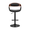 Benson Adjustable Counter Height Barstool with Faux Leather Seat - Armen Living - image 2 of 4