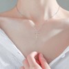 Faith Cross Necklace for Women, 925 Sterling Silver Pendant with Birthstone Initial, Christian Religious Gift - 3 of 4