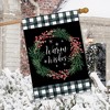 Warm Wishes Wreath Burlap Winter Christmas House Flag 40" x 28" Briarwood Lane - 4 of 4