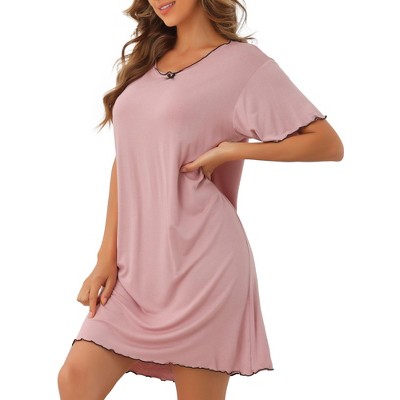 cheibear Women's Ruffled Short Sleeve Bow-Knot Soft Short Nightgowns