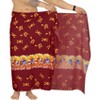 LA LEELA Men's Pirates Sarong Wrap Pareo Caribbean Pirates Swim Trunk Swimwear Full Beach Wraps for Men One Size Skull Crossbones,Blood Red - 2 of 4