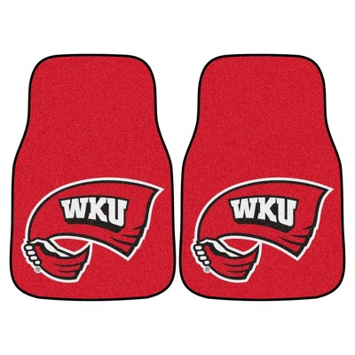 NCAA University of Western Kentucky Hilltoppers Carpet Car Mat Set - 2pc