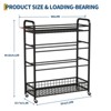 Sports Equipment Organizer, Ball Storage Rack - 4-Tier Rolling Gear Holder with Wheels, 2 Ball Baskets & Baseball Bat Holder for Garage - 3 of 4