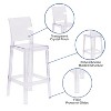 Emma and Oliver Ghost Barstool with Square Back in Transparent Crystal - 3 of 4
