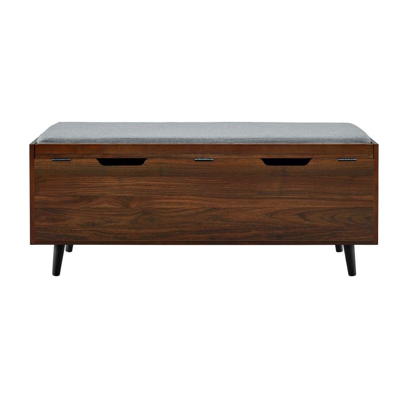 Harvey Mid-Century Modern Lift Top Faux Drawer Storage Bench - Saracina Home, 6 of 11