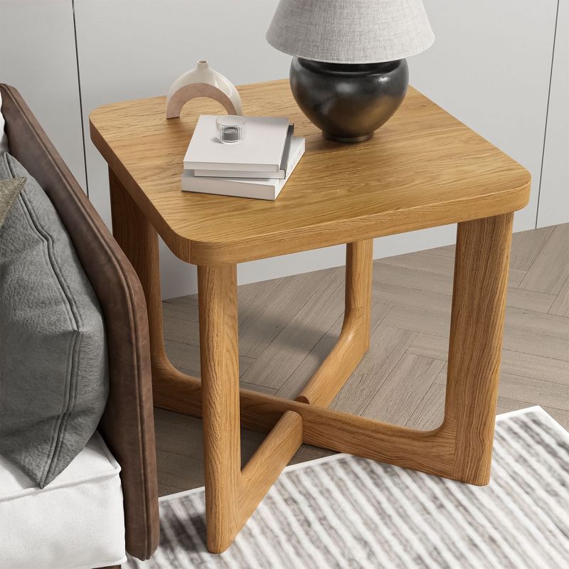 Aydan Wood Grain Tabletop Rectangle Side Table for Living Room Small End Table, 2 of 7