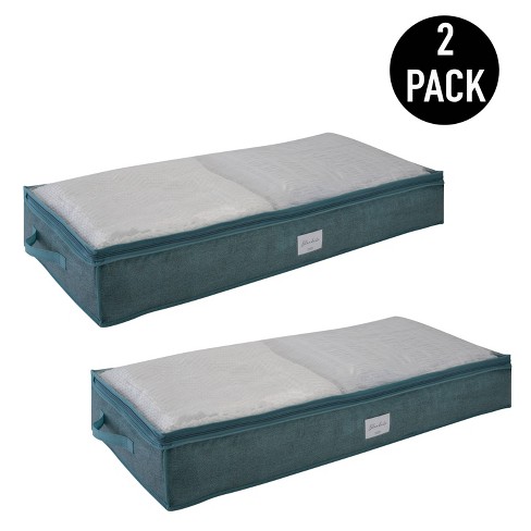 Rubbermaid Rmub170000 68 Quart Under The Bed Low Profile Storage Boxes With  Dual Hinged Lids And Easy Rolling Caster Wheels, Clear (2 Pack) : Target