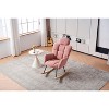 CAVINAS Teddy Accent Chair with Wooden Rocking Legs,Modern Arm Chair with Wooden Frame,Glider Rocker Accent Chair for Living Room - 3 of 4