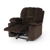 Sapphtopaz Modern Manual Recliner Chair Accent Chair Push Back Upholstered Chair with 2 Cup Holders Recliner Chair for Bedroom, Living Room - 4 of 4