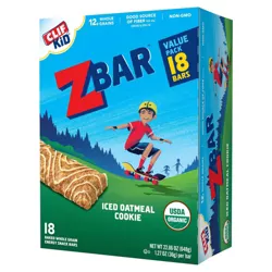 CLIF Kid ZBar Organic Iced Oatmeal Cookie Energy Bars - 18ct