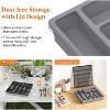 Attop Flatware Storage with Lid, Covered Utensil Tray for Kitchen Drawer and Countertop 6 Compartments, Black - 4 of 4