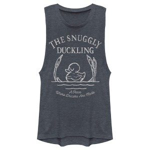 Juniors Womens Tangled Snuggly Duckling Motto Festival Muscle Tee - 1 of 4