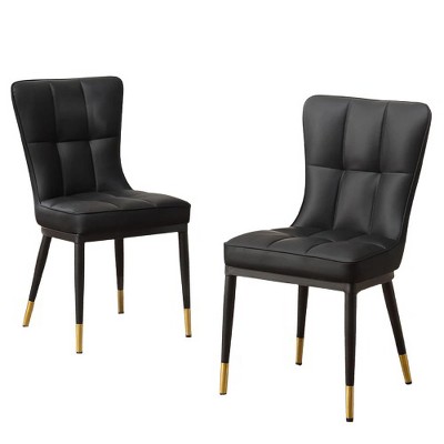 Bekrvio Leather Dining Room Chairs, Set of 2