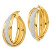Black Bow Jewelry 13mm Glitter Infused Crossover Round Hoops in Gold Tone Silver, 35mm - 2 of 4