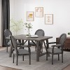 Christopher Knight Home Judith French Country Upholstered Wood Dining Chairs with Cane Backrest (Set of 4), Gray - 2 of 4