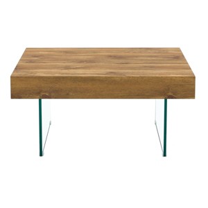 GlasFlength Square Coffee Table, Modern and Stylish Design, Suitable for Living Room, Patio, Bedroom, Brown, 31.5" * 31.5" * 15" - 1 of 4