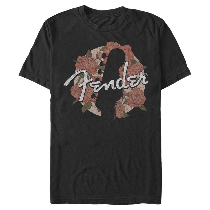 Men's Fender Distressed Floral Circle Logo T-Shirt, 1 of 6