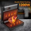 YASHE Panini Grill Press, 1200W Sandwich Maker with Non-Stick Cast Aluminum Plates, Fits 2 Slices, 180° Opening, Easy to Clean, Versatile Use - 3 of 4