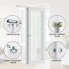 SMARTSTANDARD 78.58 in. Height Tempered 1-Panel Frosted Glass White Wardrobe Sliding Closet Door with Hardware Kit - 4 of 4