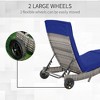 PAGED Outdoor Pool Lounge Chairs with 5-Position Adjustable Backrest PE Rattan Cushioned Patio Sun Lounger with Wheels for Patio - 3 of 4