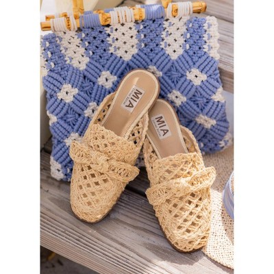 Women's Wo Layce Woven Raffia Mule Sandal - Miami Shoe
