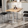 Flash Furniture Bennett Rectangular Solid Wood Commercial Indoor Tabletop with Dual 22" x 22" Dining Height Rust-Resistant Cast Iron T-Bases - 2 of 4