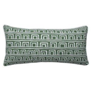 Mini Squares Grass Bolster Oversize Lumbar Throw Pillow - Pillow Perfect, Green