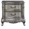 Gulches Nightstand 30 Inches High Shiny Gray Retro Design 2 Drawers Wooden Legs - 2 of 4