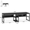 Resenkos Computer Desk, Office Desk, Study Desk,78.7" Two Person Desk, Computer Desk Double Workstation with Shelves,Black - 3 of 4