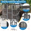 70 Inches Large Wood Catio Outdoor Cat Enclosure with Perches and Condos, Cat House with Waterproof Roof, Cat Hammock Shelter Platforms & Resting Box - 4 of 4