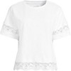 Lands' End Women's Short Sleeve Slub Jersey Cutwork T-Shirt - 3 of 4