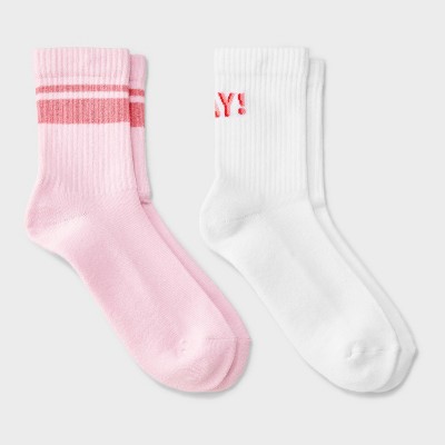 Women's Icon Cushioned Ribbed 2pk Mid Crew Socks - 4-10