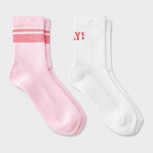 Women's Icon Cushioned Ribbed 2pk Mid Crew Socks - 4-10 - 1 of 3