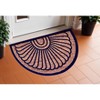 HomeRoots 18" X 30" Brown and Black Rubber Geometric Outdoor Semi Circle Door Mat - 2 of 4