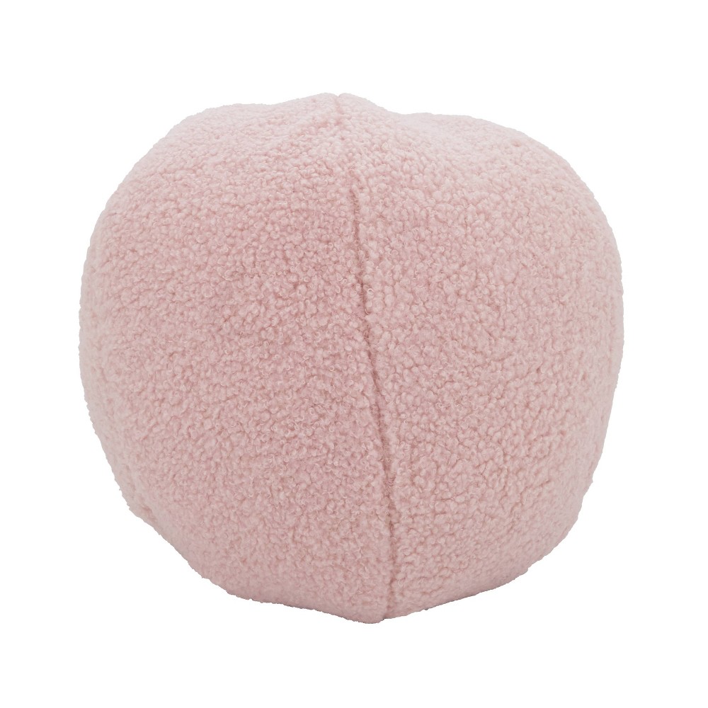 Photos - Pillow 10" Fuzzy Fantasy Faux Fur Ball Poly Filled Round Throw  Pink - Saro