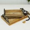 VIP Wood 17 in. Brown Nested Vintage Trays Set of 2 - 2 of 4
