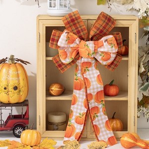 Thanksgiving Decorations Harvest Festival Home Wreath Bow Pendant(B Type) - 1 of 4
