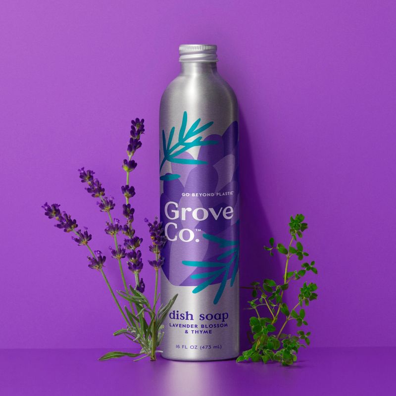 Grove Co. Lavender &#38; Thyme Ultimate Dish Soap Refill in Aluminum Bottle - 16 fl oz, 4 of 12