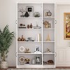 Famapy Modular Storage Cabinet Elegant White Pantry Bookshelf Multifunctional Tempered Glass Cabinet - 2 of 4
