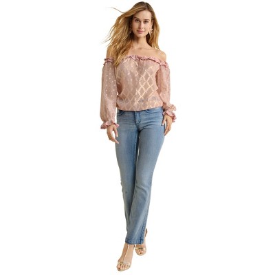 VENUS Womens Off-The-Shoulder Ruffle Top